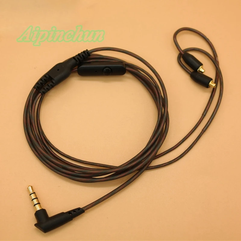 Кабель для наушников Aipinchun с разъемом L Jack MMCX, сменный микрофон для наушников Shure SE215, SE535, SE846, SE425, SE315, UE900, Westone