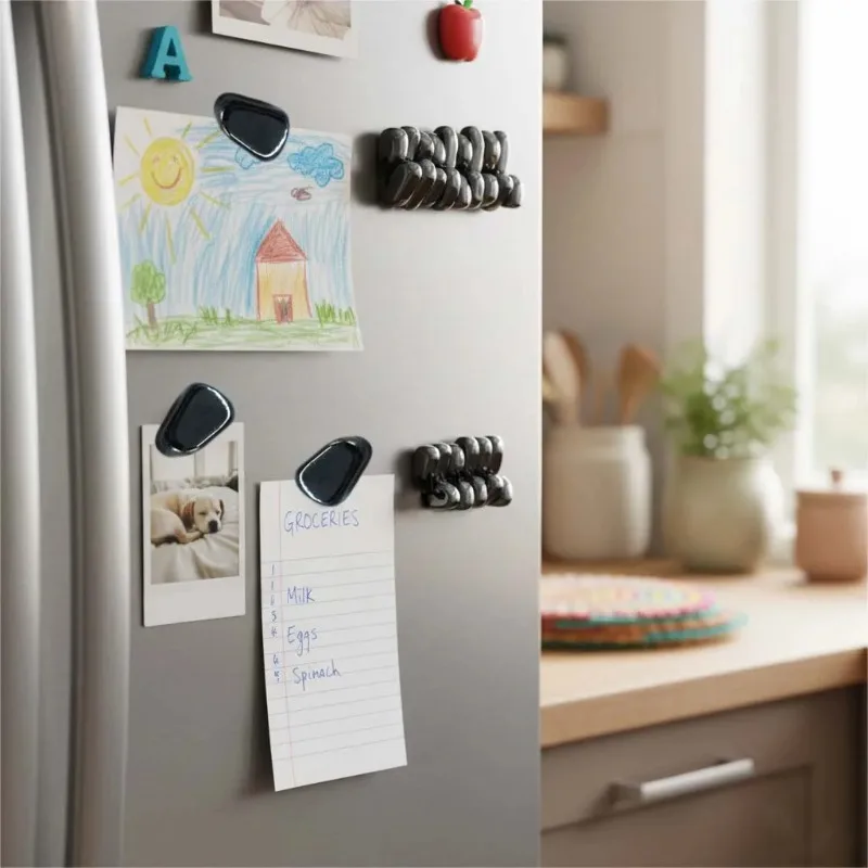 15pcs/30pcs Colorful Rope Sets Magnet Polished Irregular Black Lodestone Functional Magnetic Block Relieve Stress Fridge Magnets