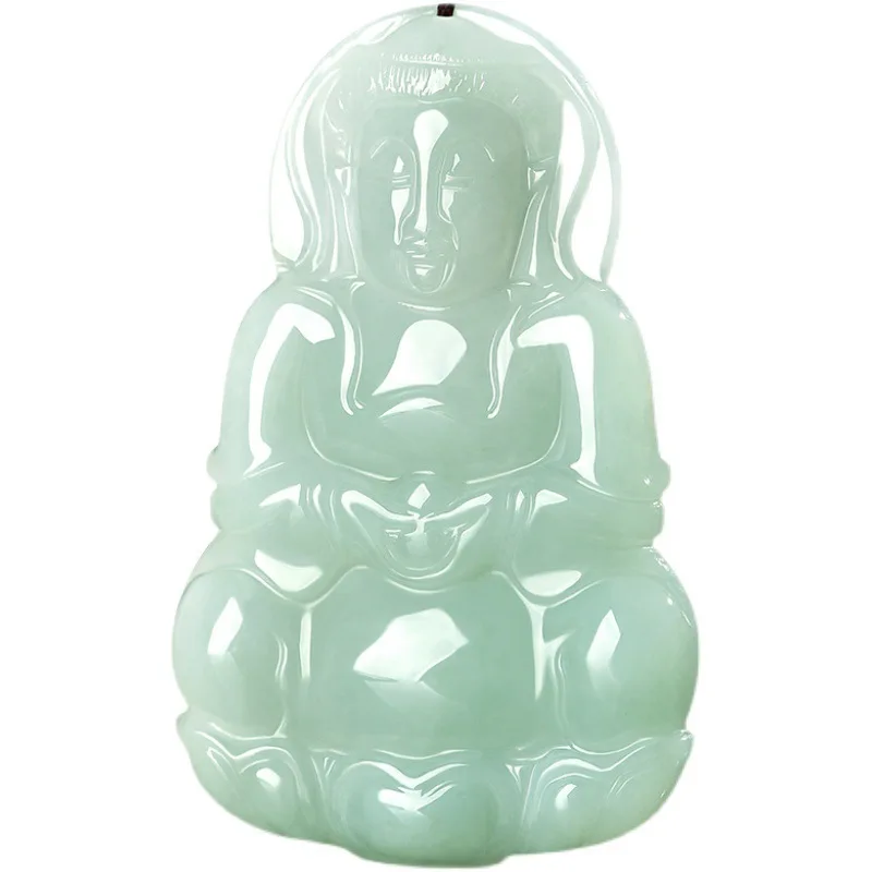 

Burma Jade Necklace Men Women Healing Gemstone Fine Jewelry Genuine Myanmar Jadeite Jades Guanyin Bodhisattva Pendant Necklaces