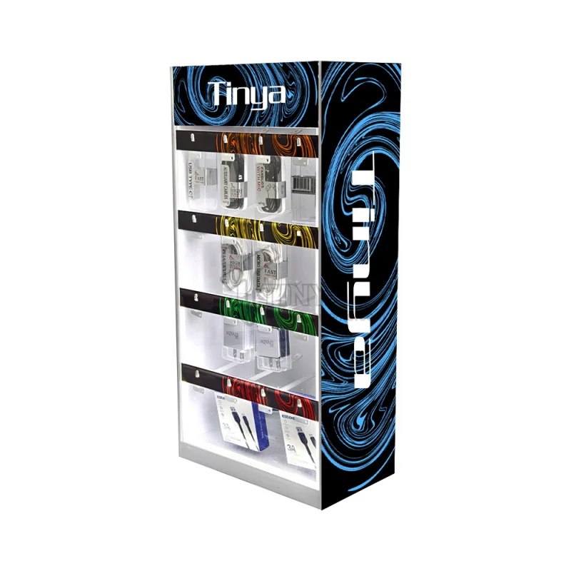 custom.Tinya Mall Retail Phone Cabinet Acrylic Stand With Hooks Hardware Tools Display Rack Interior Design