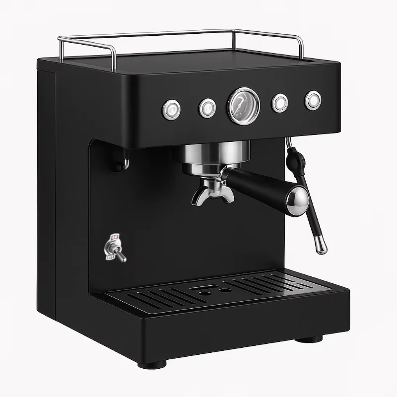 Коммерческий двойной бойлер, полуавтоматический с системой горячей воды, компактная эспрессо-машина из нержавеющей стали с одной головкой для бизнеса