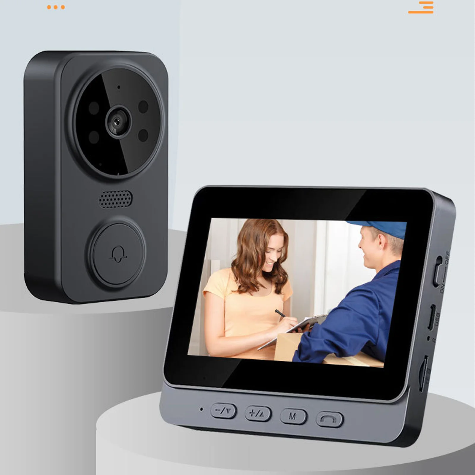 

Doorbell Camera Wide Angle Lens 2 Way Voice Type C High Fidelity Visual Intercom Doorbell 2.4GHz WiFi for Apartment