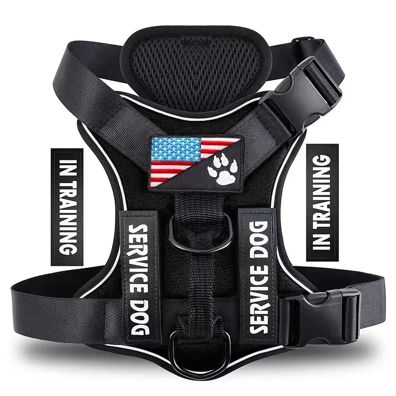 Tactical Pet Dog Harness Adjustable Reflective Breathable Dog Escape Proof Vest Harness Small Medium Large Dog Pet Supplies