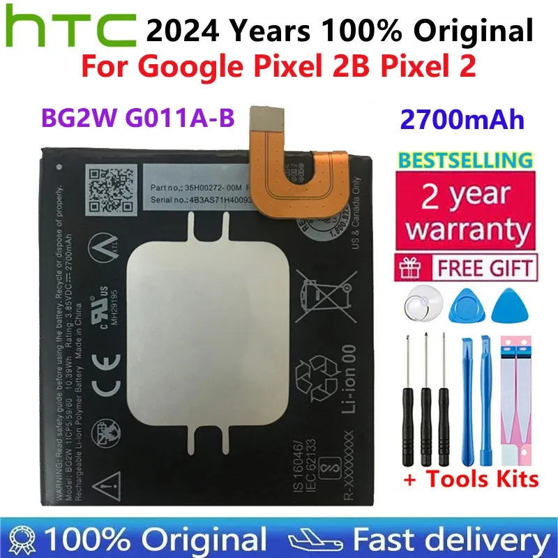 

100% Original High New Quality 2700mAh BG2W Mobile Phone Replacement Battery G011A-B For HTC Google Pixel 2B Pixel 2 Batteries