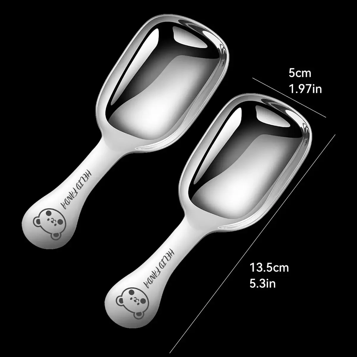 2pcs/set 304 Stainless Steel Shovel Spoon Creative Tea Spoons Ice Cream Dessert Scoops Teaspoon Kitchen Tableware