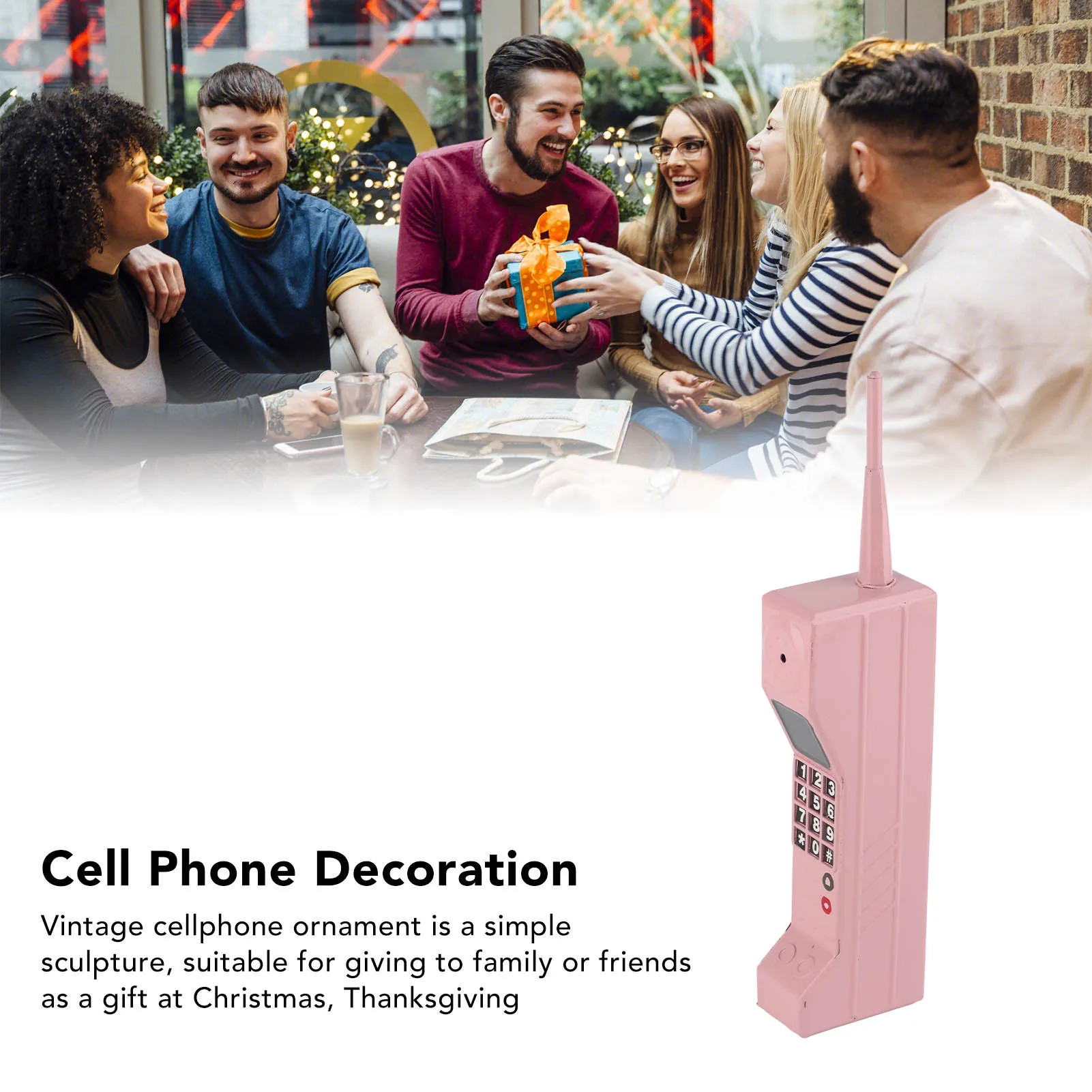 ZK20 Retro Cellphone Model Old Fashioned Cellular Phone Model Ornament Vintage Simulation Photographic Props for Home Stage Pink