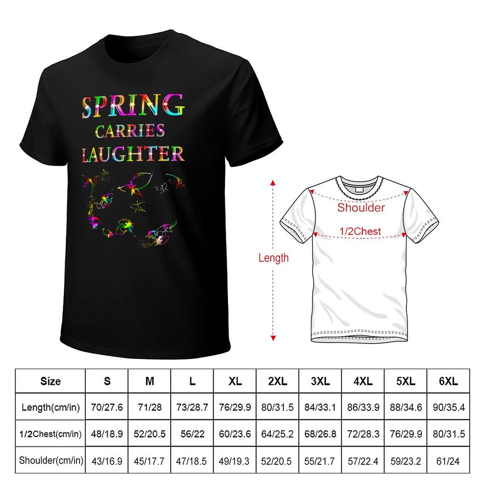 Spring Laughter Rainbow Flowers T-Shirt Aesthetic clothing tops boys animal print shirts graphic tees T-shirt men