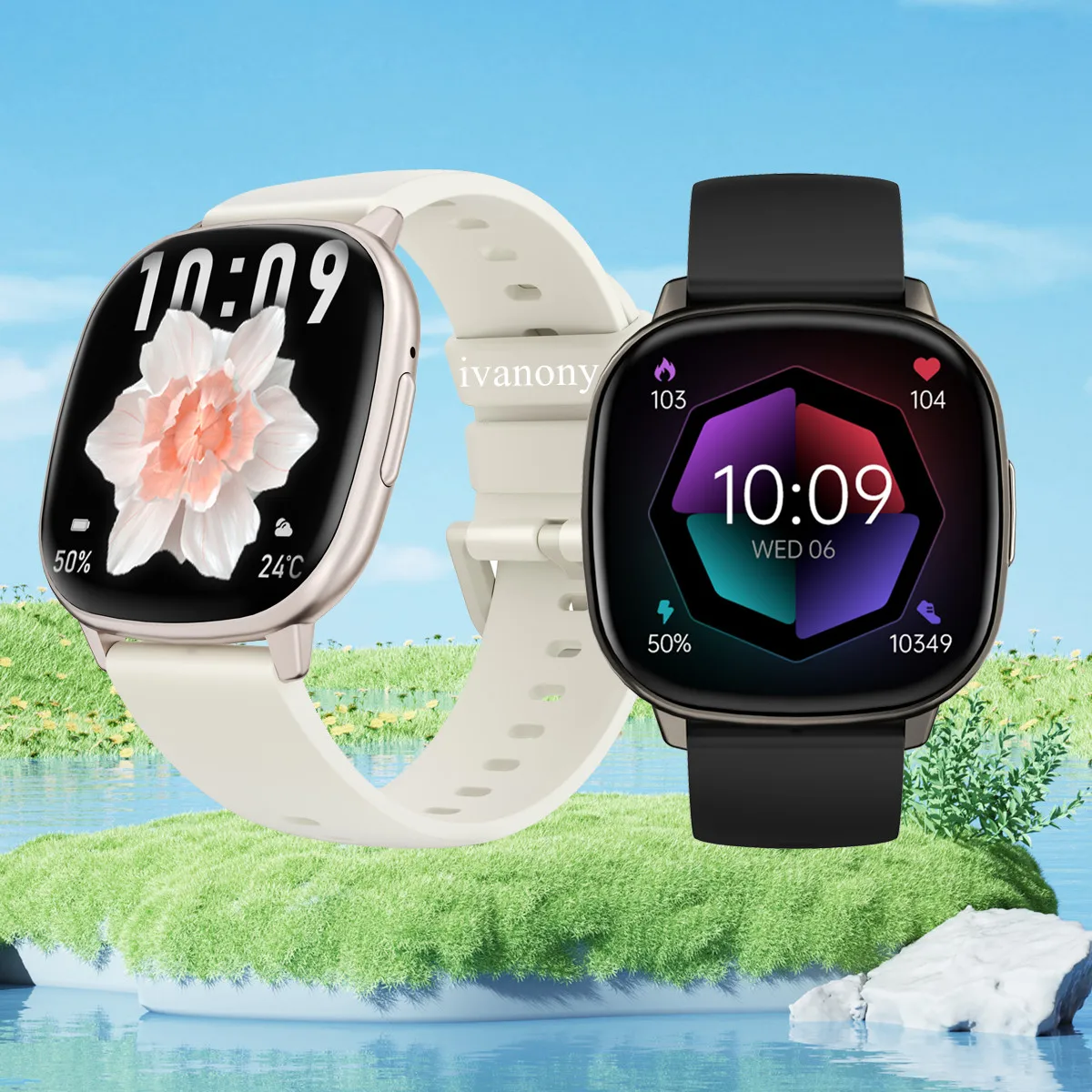 

Смарт-часы Amoled с экраном 1,73 дюйма, голосовым помощником AI, Bluetooth-вызовами, монитором здоровья, водонепроницаемостью IP68, для Android и iOS