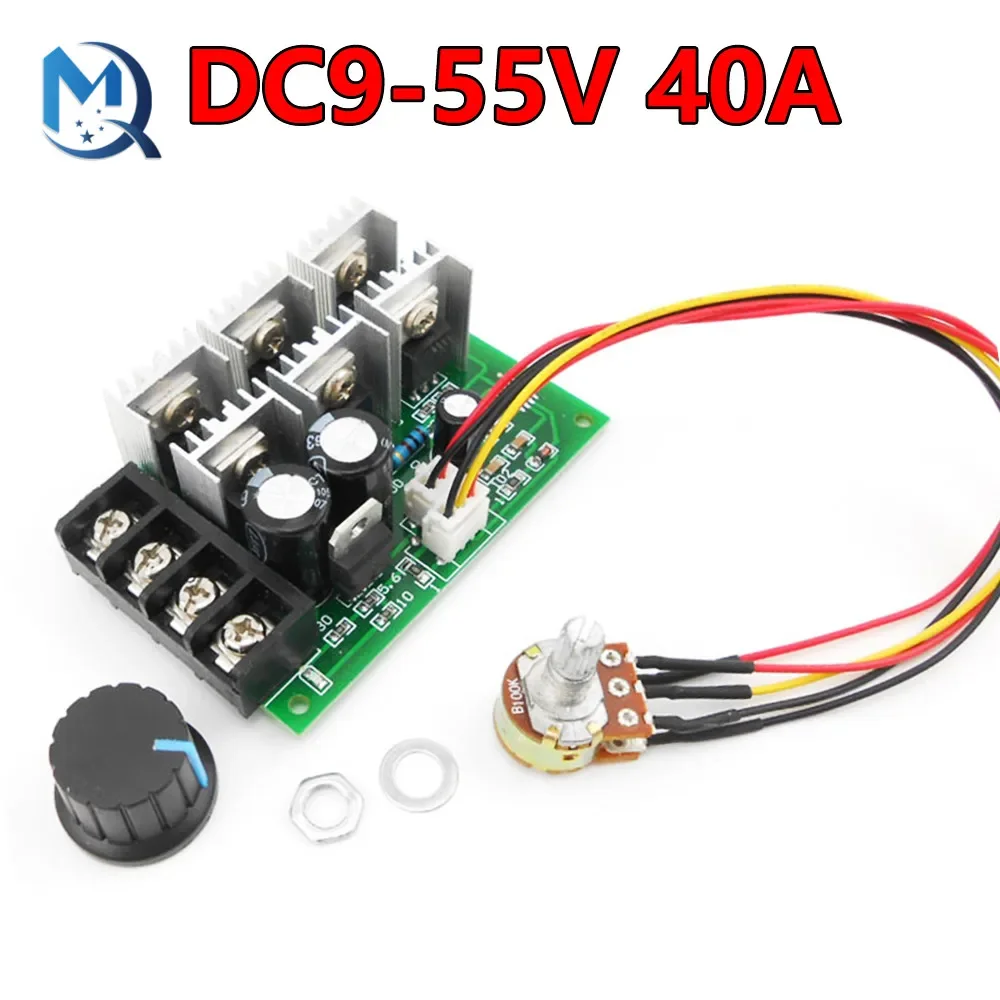 DC 9V-55V 9/12/24/36/48/55V 40A Motor Speed Controller ZW40 Electric PWM Speed Control Regulator With Reversible Switch