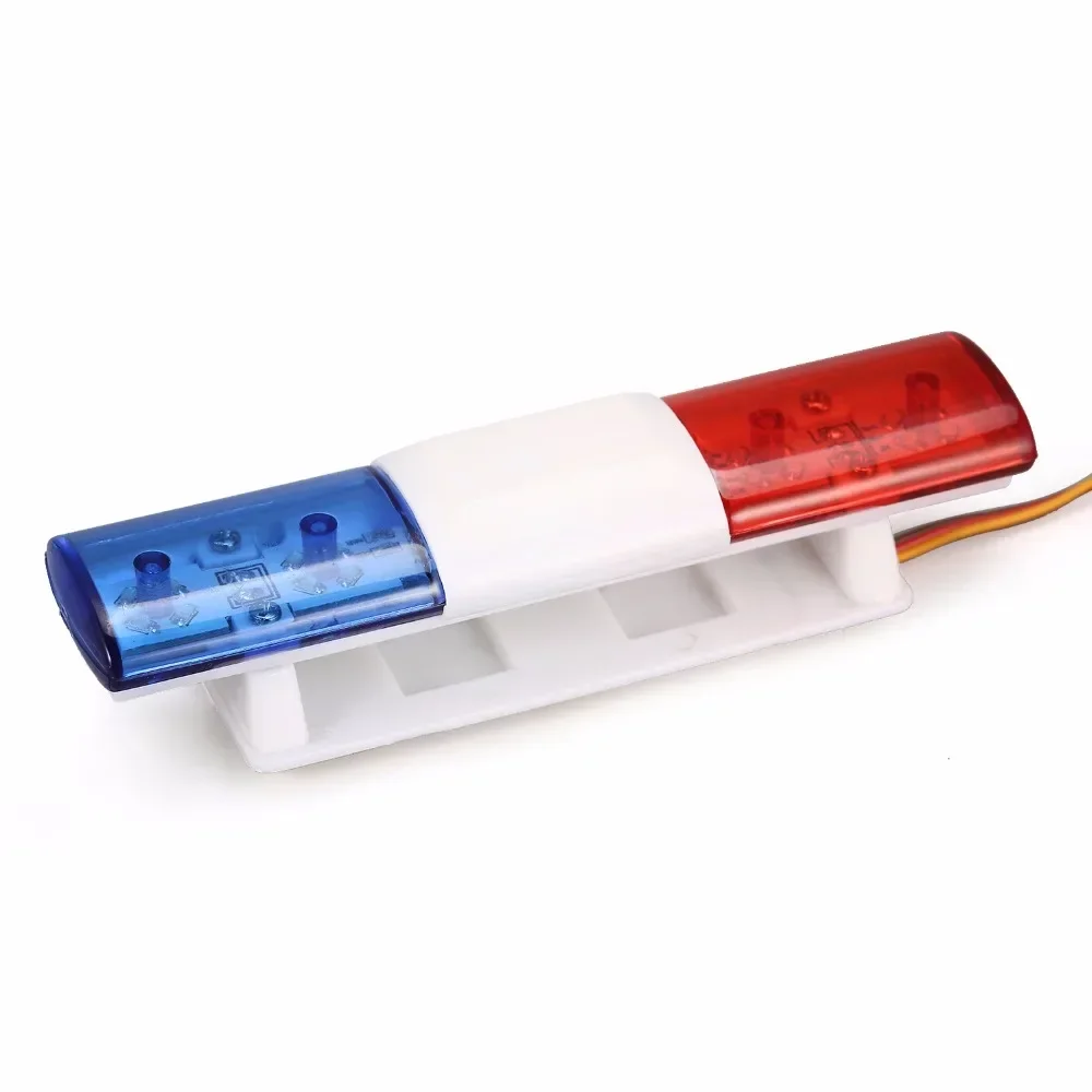 RC Simulated Police LED Flash Light Alarming Ultra Bright Lamp for 1/8 1/10 RC Car Traxxas CC01 4WD Axial SCX10 Tamiya Toy Parts
