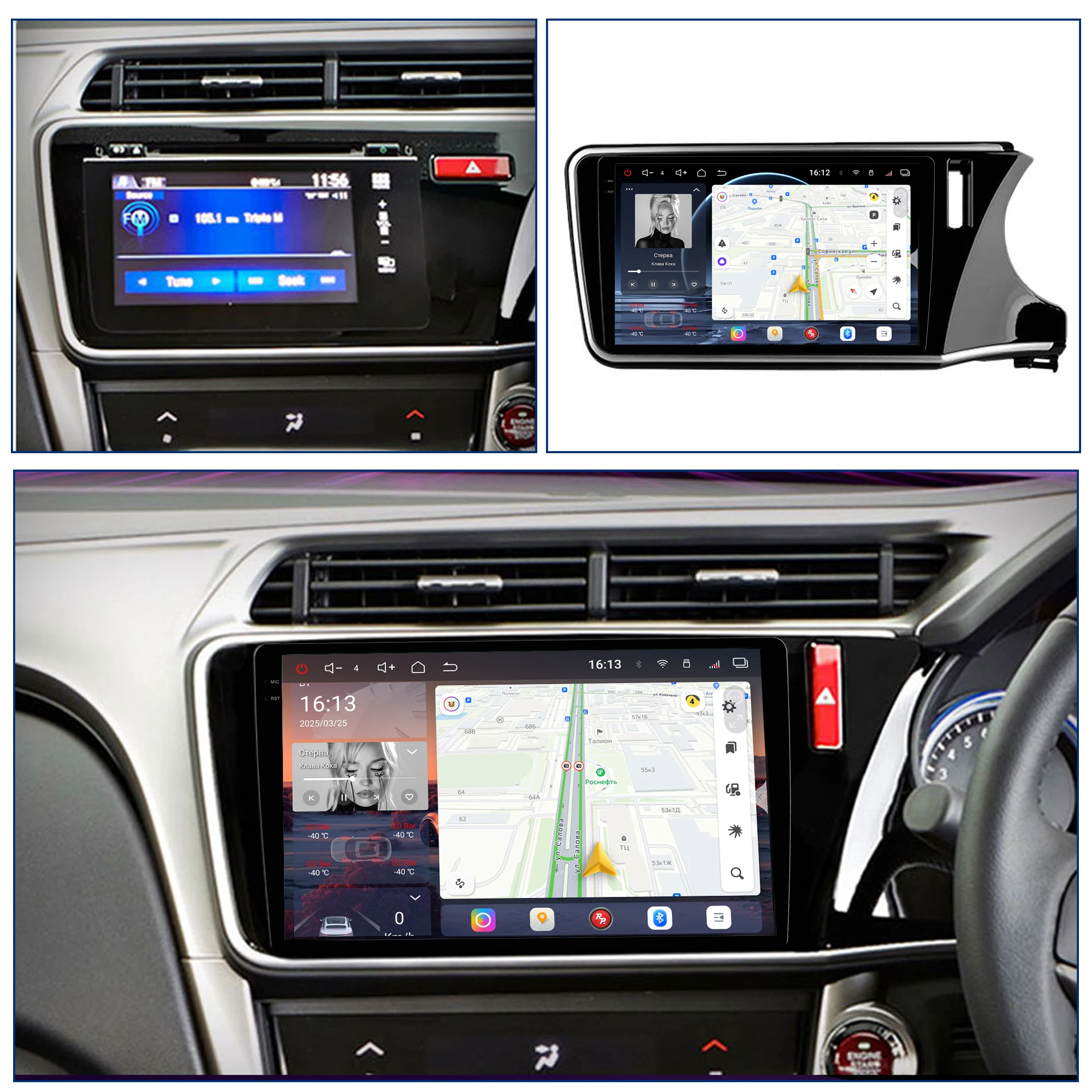 Redpower Crystal Sound 850 Pro Max Android Car Radio Player Screen for Honda City Grace 2014 - 2017 RHD CarPlay Bluetooth Hi-Fi