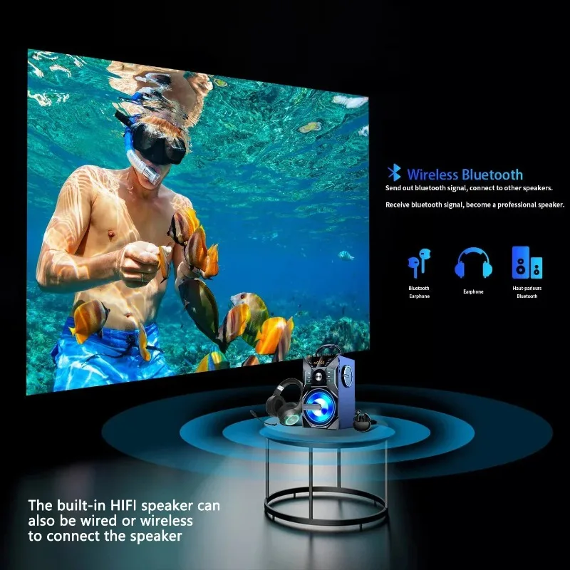 hot sale Mini Projector P9 4K 3D Projector 2700 ANSI Android 6.5 Smart Home Theater Short Focus TV Video Beamer with HDR MEMC Pr
