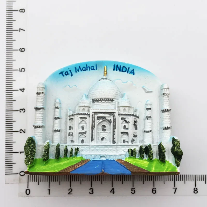 India Fridge Magnet Souvenir New Delhi Stupa Taj Mahal Ganges River Goa Punka Bar Sari Girl Painting Decoration Magnet of Craft