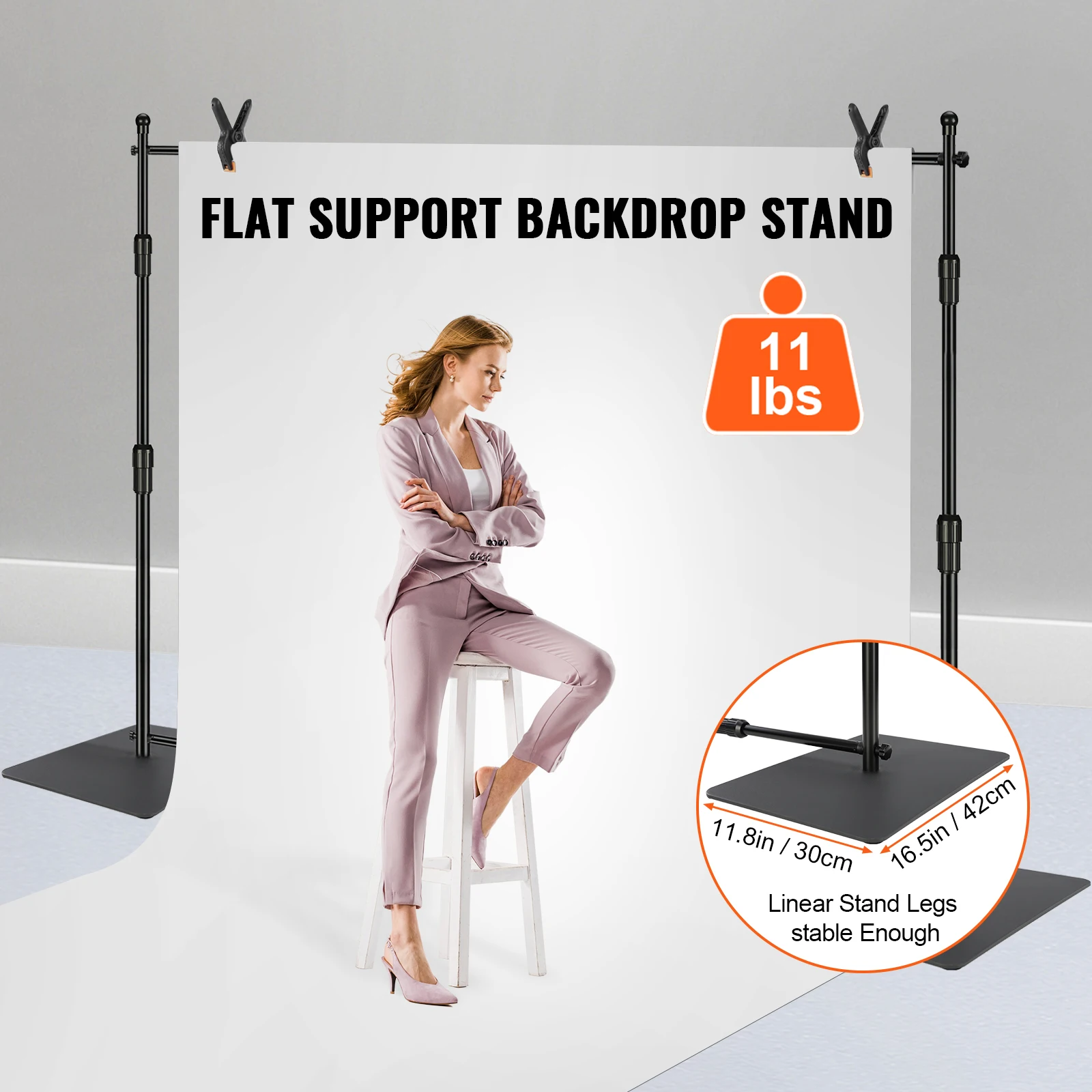 10ft x 10ft Pipe and Drape Kit, Adjustable Backdrop Support with 6 Clamps and A Carry Bag for Wedding, Heavy-Duty Backdrop Stand with Carbon Steel Base, Party, Event, Photography, and Exhibition