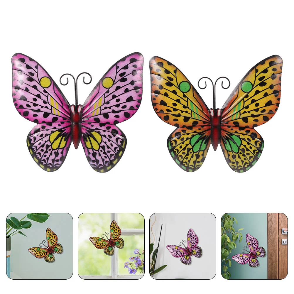 

Hardware Pendant Outdoor Decor Garden Wall Decoration Fence Butterfly Hangings Metal Realistic and Vivid Sculpture Sculptures