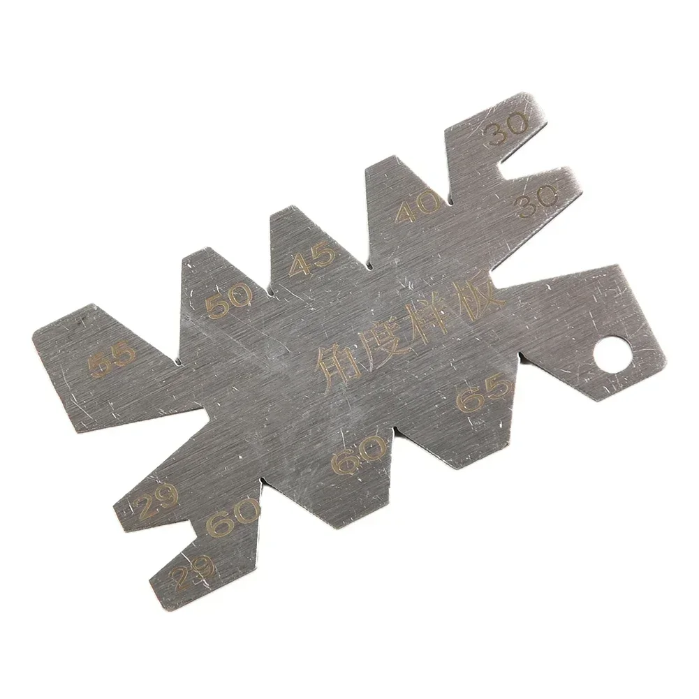 Medidor de ángulo de corte de hilo de hierro inoxidable, herramientas de diseño, cintas de medición, calibre de corte de hilo 29/30/40/45/50/55/60/65 grados