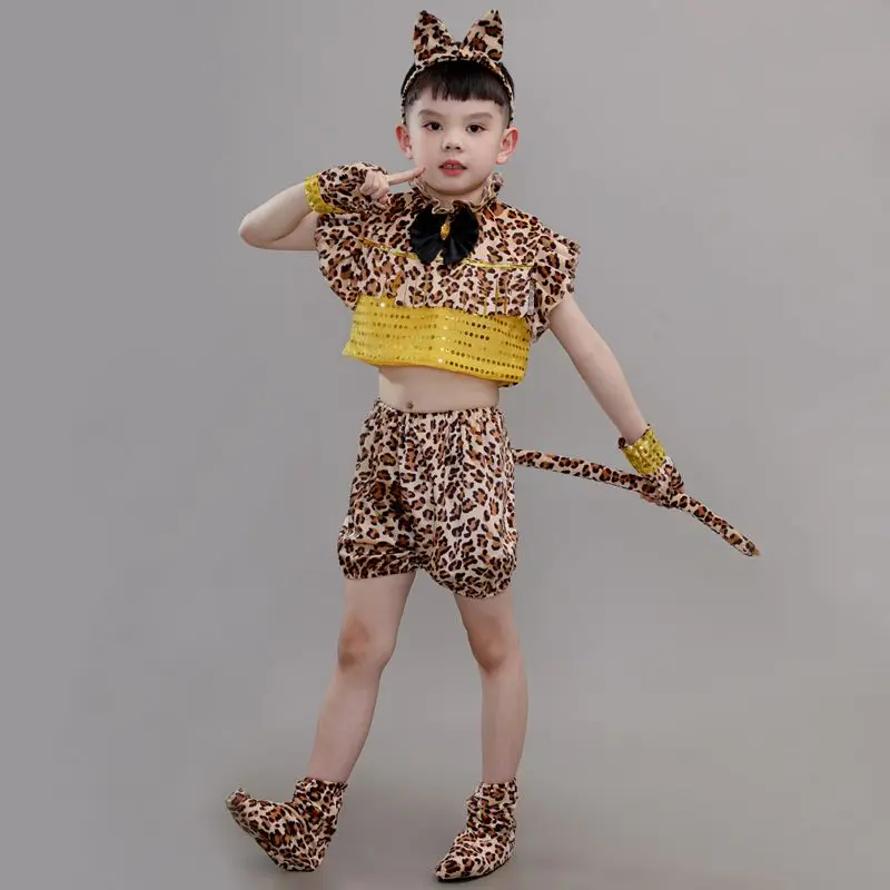 Children Little Tiger Performance Clothing Children Cartoon Kindergarten Cute Performance Clothing Summer Fashion Set