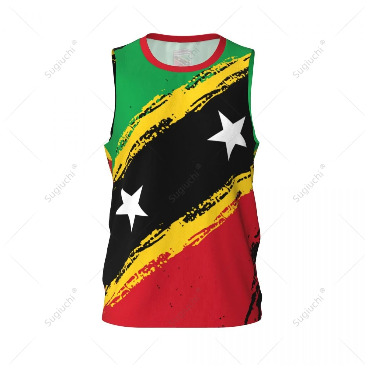 Men Basketball Sports Saint Kitts And Nevis Flag Running Fitness Multifunction Jersey Sleeveless shirt Custom Name Nunber