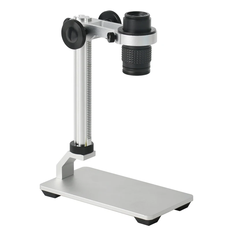 Universal 35mm Aluminum Alloy USB Digital Electronic Microscope Stand Adjustable Holder Bracket Lifting with LED bottom lighting