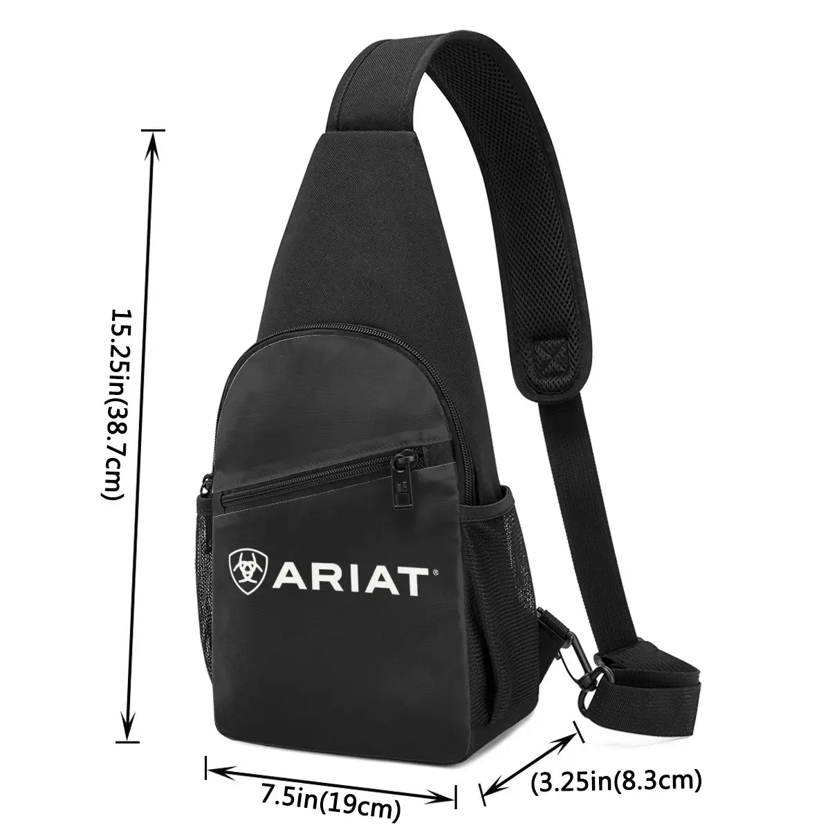 Ariat Distressed American Flag Print Chest Bag Men Sling Crossbody Backpack Chest Bag Travel Hiking Daypack Shoulder Bag