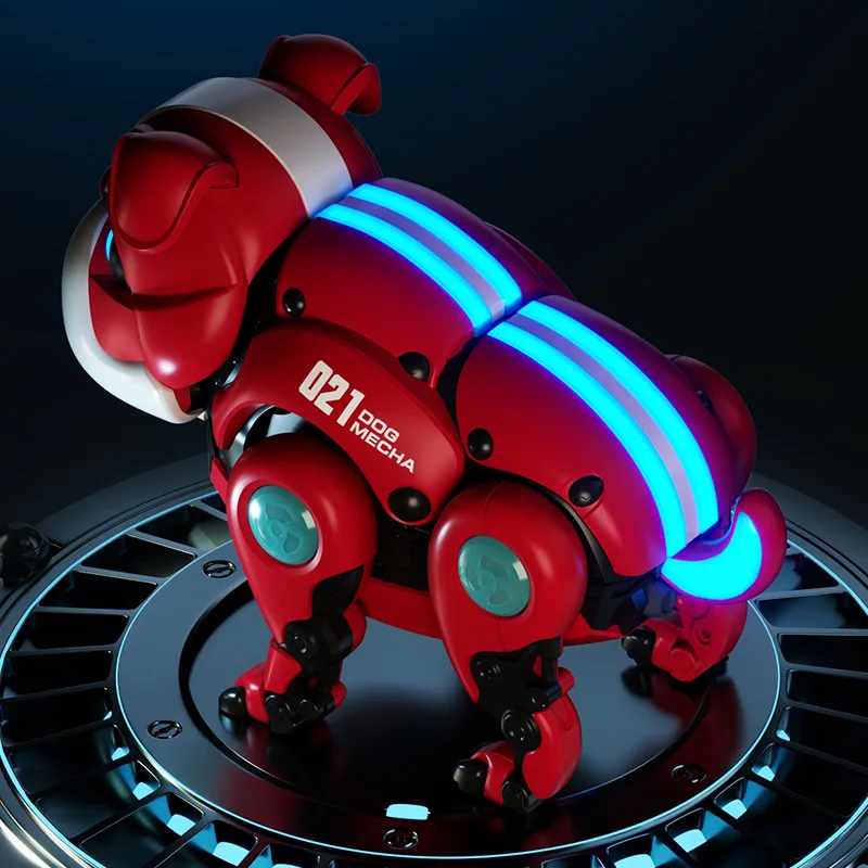 Musique de danse, robot bouledogue, chien interactif intelligent avec des jouets lumineux pour enfants, éducation précoce, jouet pour bébé, garçon, fille