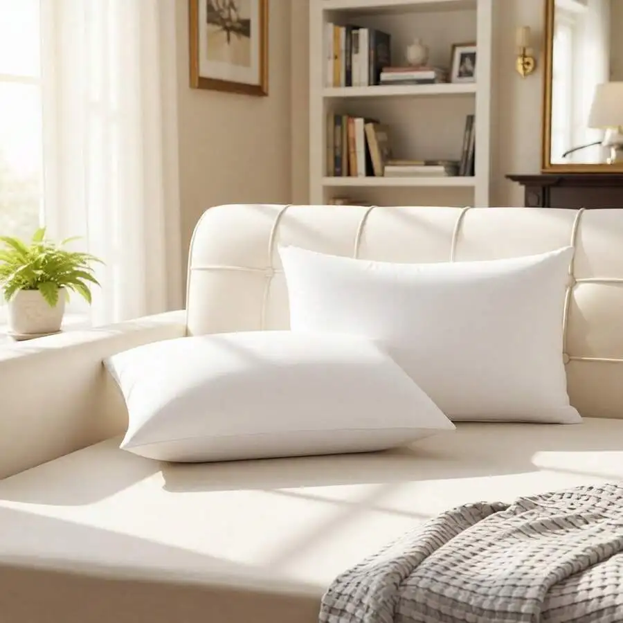 Tiny Space, Big Coziness – 12x20 Pillow Inserts, Set Of 2, White – Upgrade For Rental Sofas & Dorm Beds, Lightweight, Fluffy & E
