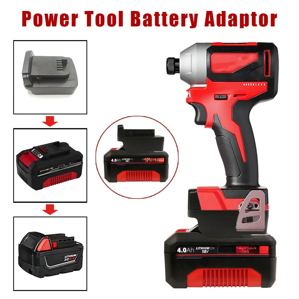 

Адаптер-переходник для литиевых батарей Ein 18 В, совместимый с литиевой батареей Milwaukee 18 В, электроинструменты, дрель