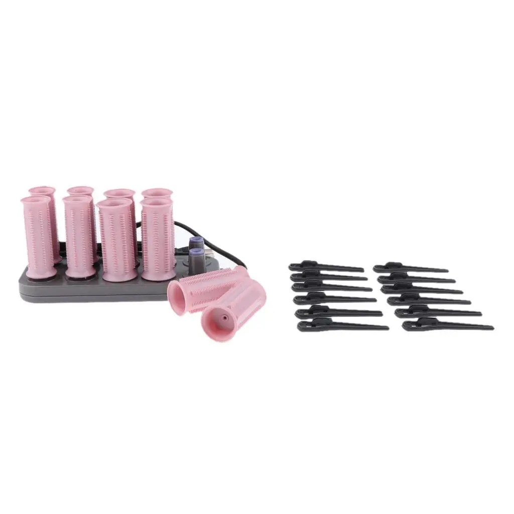 10pcs/set Electric Hair Rolling Roller Hair Curling Curler Clip US Plug Premium Style