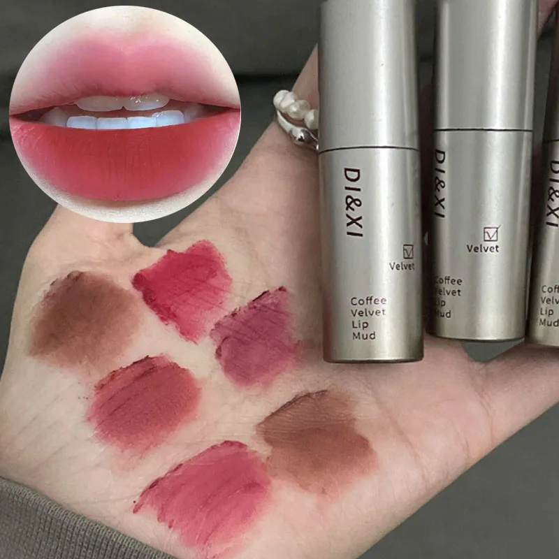 6 Colors Moisturizing Lip Gloss Non-Stick Cup Lipstick Velvet Matte Nude Lip Glaze Waterproof Lasting Lip Tint Beauty Cosmetics