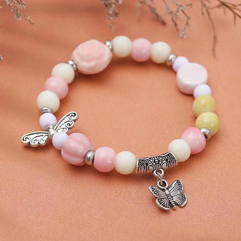 New Artistic Retro Ethnic Style Butterfly Bracelet For Male And Female Students Ceramic Jewelry Bracelet Wholesale