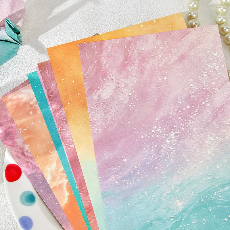 30pcs Vintage Water Ripple Material paper DIY Scrapbooking Collage Materials Decor Junk Journal Aesthetics stationery Paper