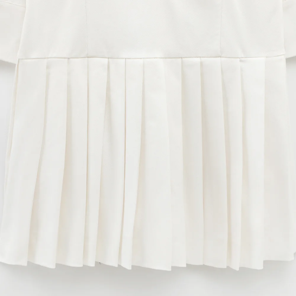 Robe courte coupe cintrée pour femmes, style chemise, avec col, manches courtes, plis à boutons, nouveau style, printemps et été