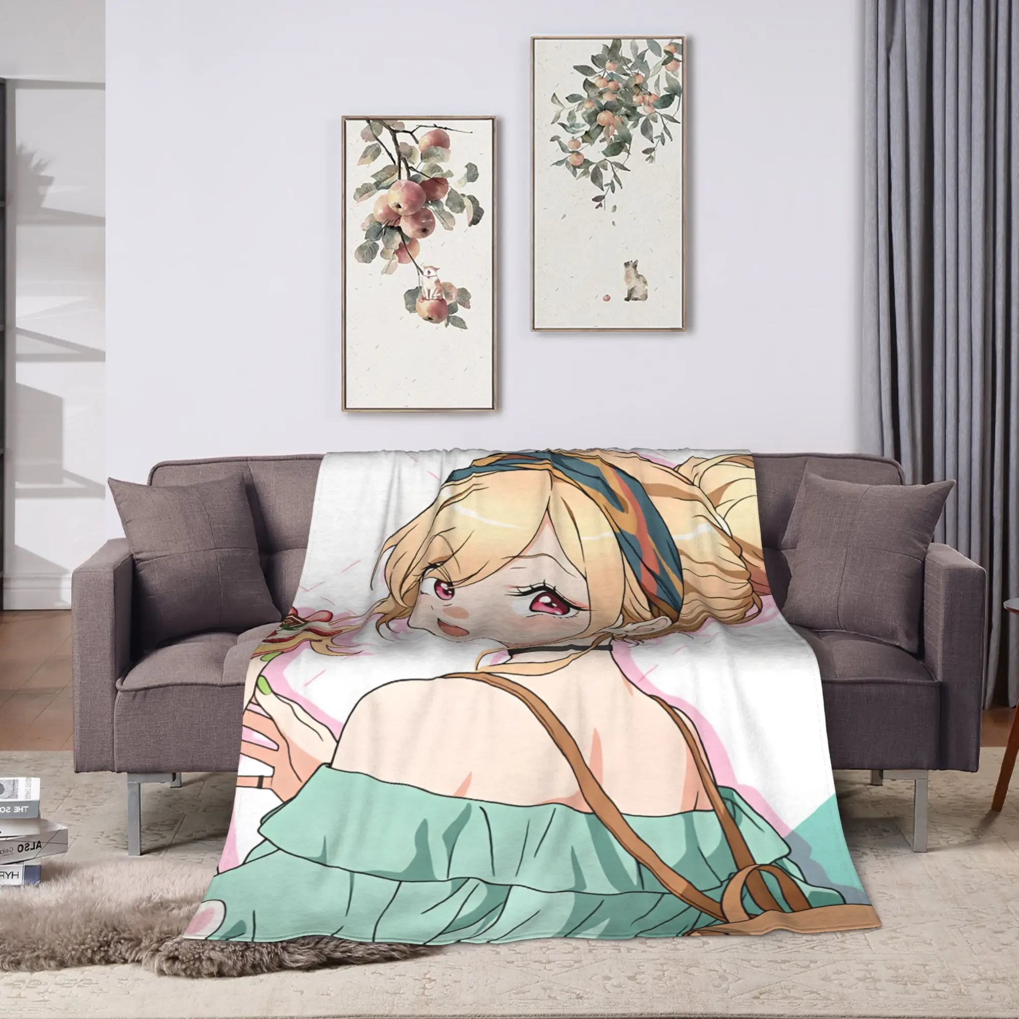 Marin Kitagawa Blanket Japan Anime  Soft Street Trend Plush Throw Blanket For Girls Boys Home Decor Flannel Bedspread Bed Cover