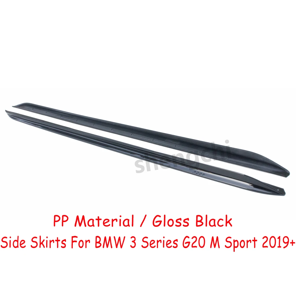 G20 Gloss Black PP Plastic Material Side Skirt for BMW 3 Series G20 Side Bumper Extensions M Sport 318i 320i 320d 330i 340i