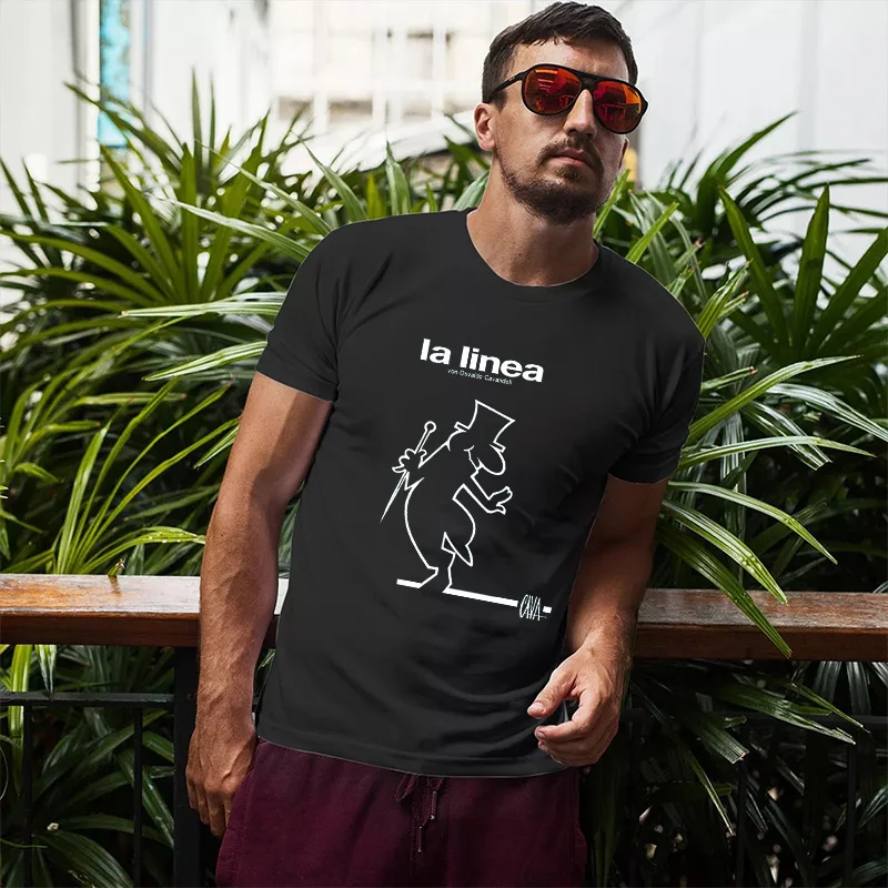 Happy Fashion T Shirt La Linea The Line Osvaldo Cavandoli TV Men Women Style Streetwear Tee Round Neck Casual Tops Camisetas