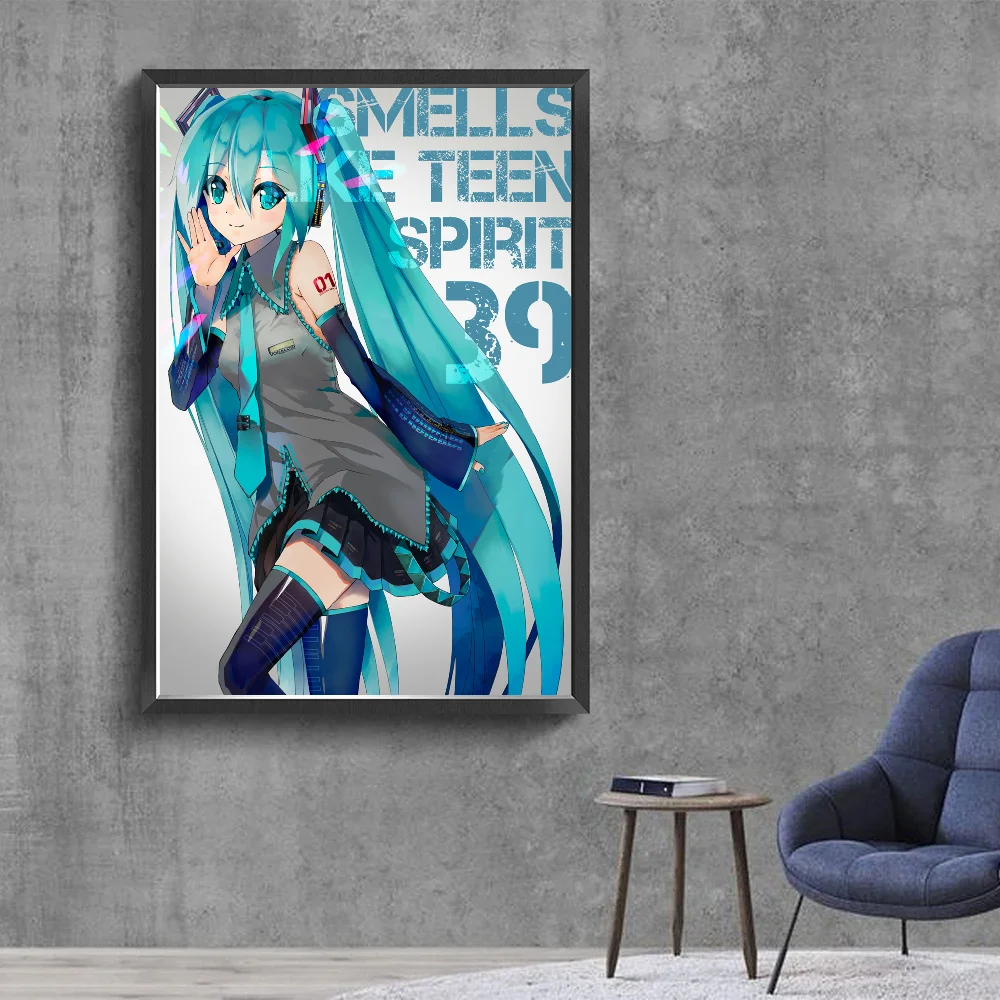 Amine H Hatsunes M Miku مطبوعات وملصقات فتيات ، ملصق ورقي مقاوم للماء ، ملصقات حائط للمنزل والبار ، نوعية جيدة