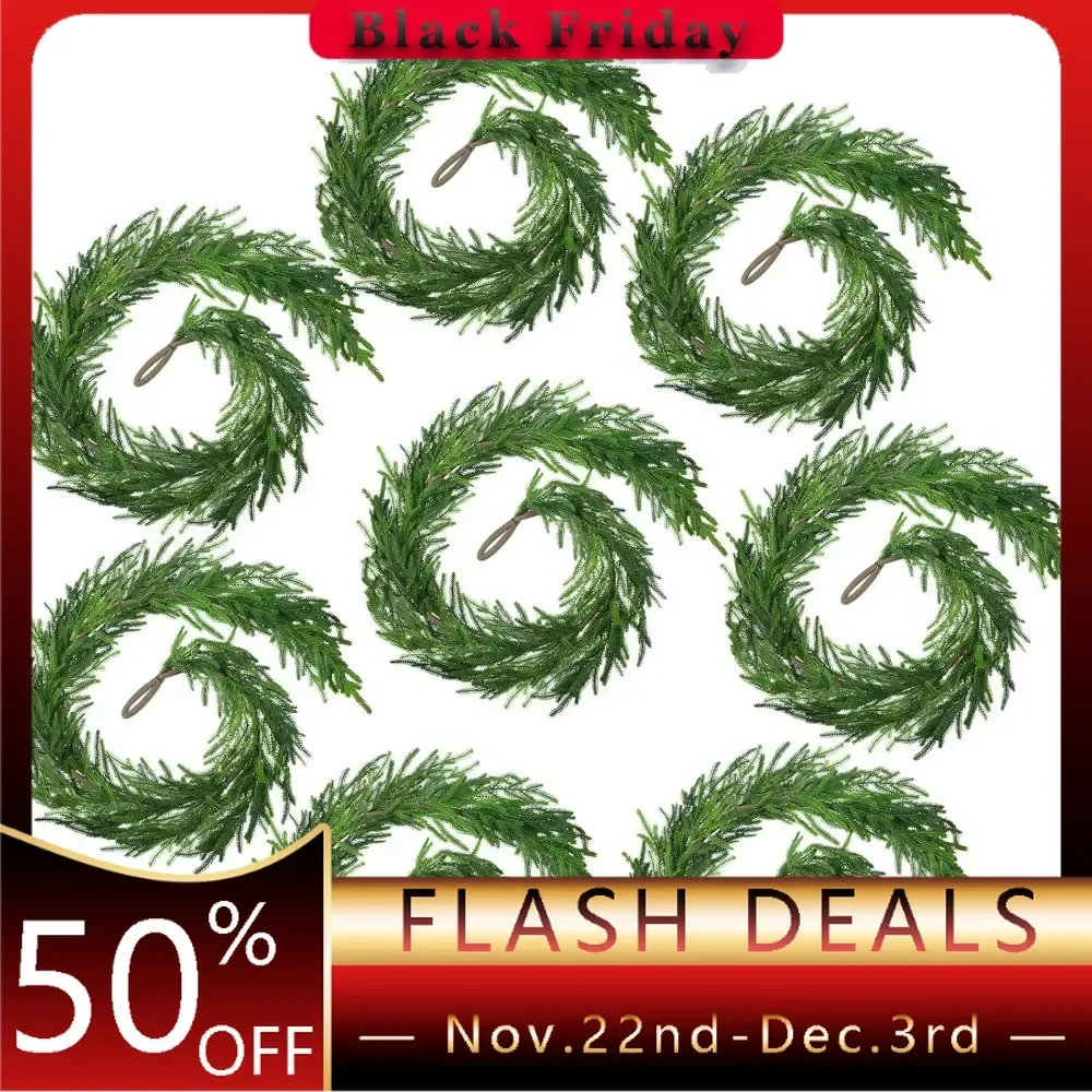 

Christmas Real Touch Norfolk Pine Artificial Pine Greenery Faux Pine Garland for Christmas Holiday Seasonal Indoor Home Decor