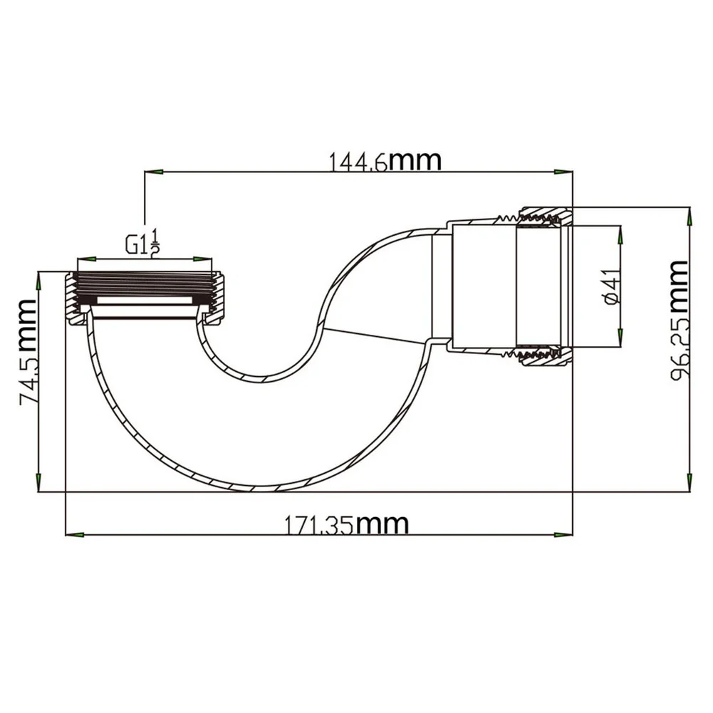 Bathroom Sink Trap 45mm S Trap Pipe U-shaped Bend Design Prevents Smells And Insects U Bend Drain Pipe Drain White