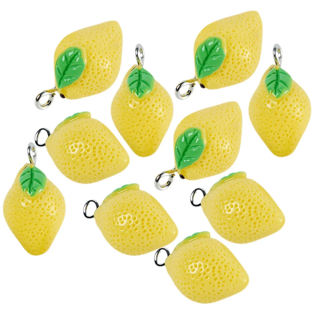 Tin Whistle D Simulation Lemon Pendant Bracelet Charms Self Adhesive Letter Patches Glitter Stickers