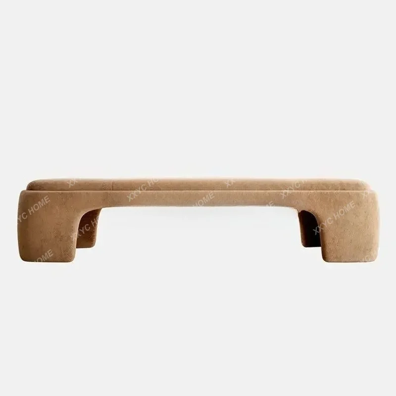 

L Fabric Sofa Shoe Change Stool Light Luxury Clothing Store Bench Bedroom Style Bedside Stool