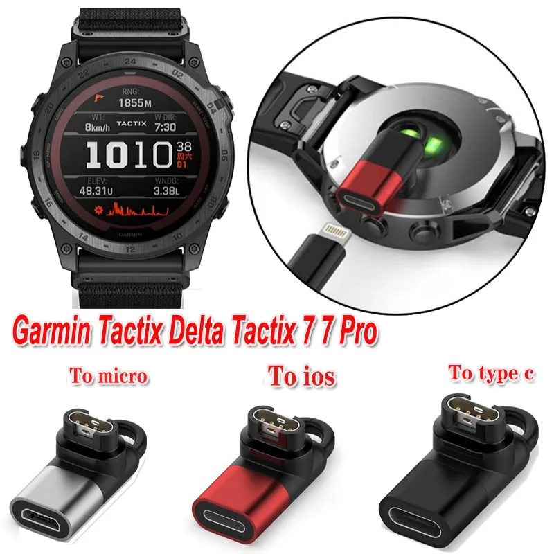 Tip C/mikro/Ios USB dişi 4 pinli şarj adaptörü Garmin Tactix Delta Tactix 7 7 Pro spor kol saati şarj aleti dönüştürücü