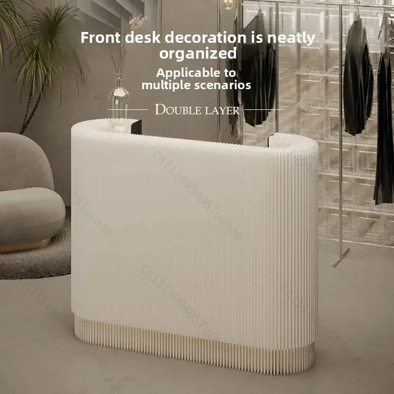 Small Simple Reception Desk Front Cashier Counter for Clothing Store Shopping Mall Exhibition Mobile Bar