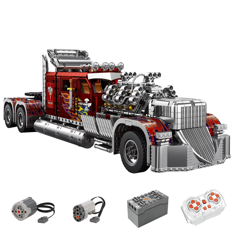 3485 stks MOC Technische RC Thor 24 Zware Vrachtwagen Bouwstenen Bouwstenen Assembleren Auto Bricks Model Speelgoed voor Jongens Gift set - afbeelding 1