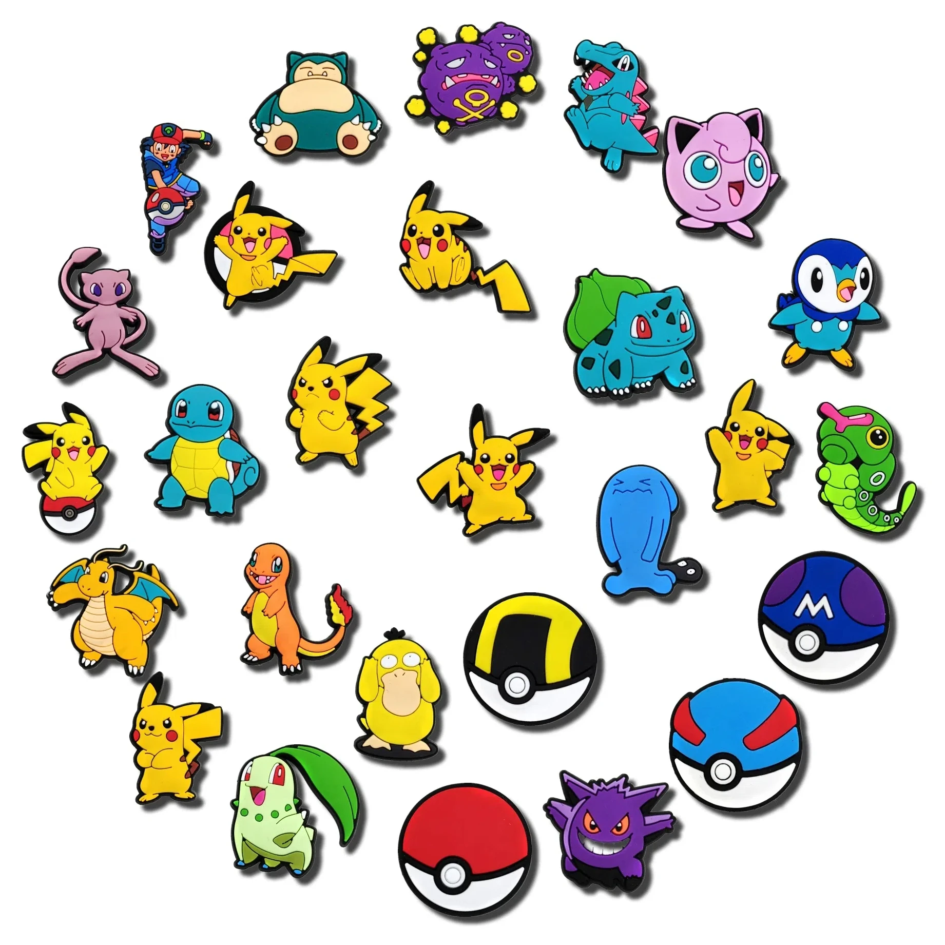 Pokemon Series PVC Shoes Charms Cartoon Anime Accessories 1pcs Shoe Buckle Wholesale DIY Sneakers Decoration Kids Men Party Gift