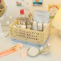 6Color Foldable Storage Baskets Student Desktop Holder Tape Stationery Cosmetic Storage Box Home Office Organizer Container - Image 3