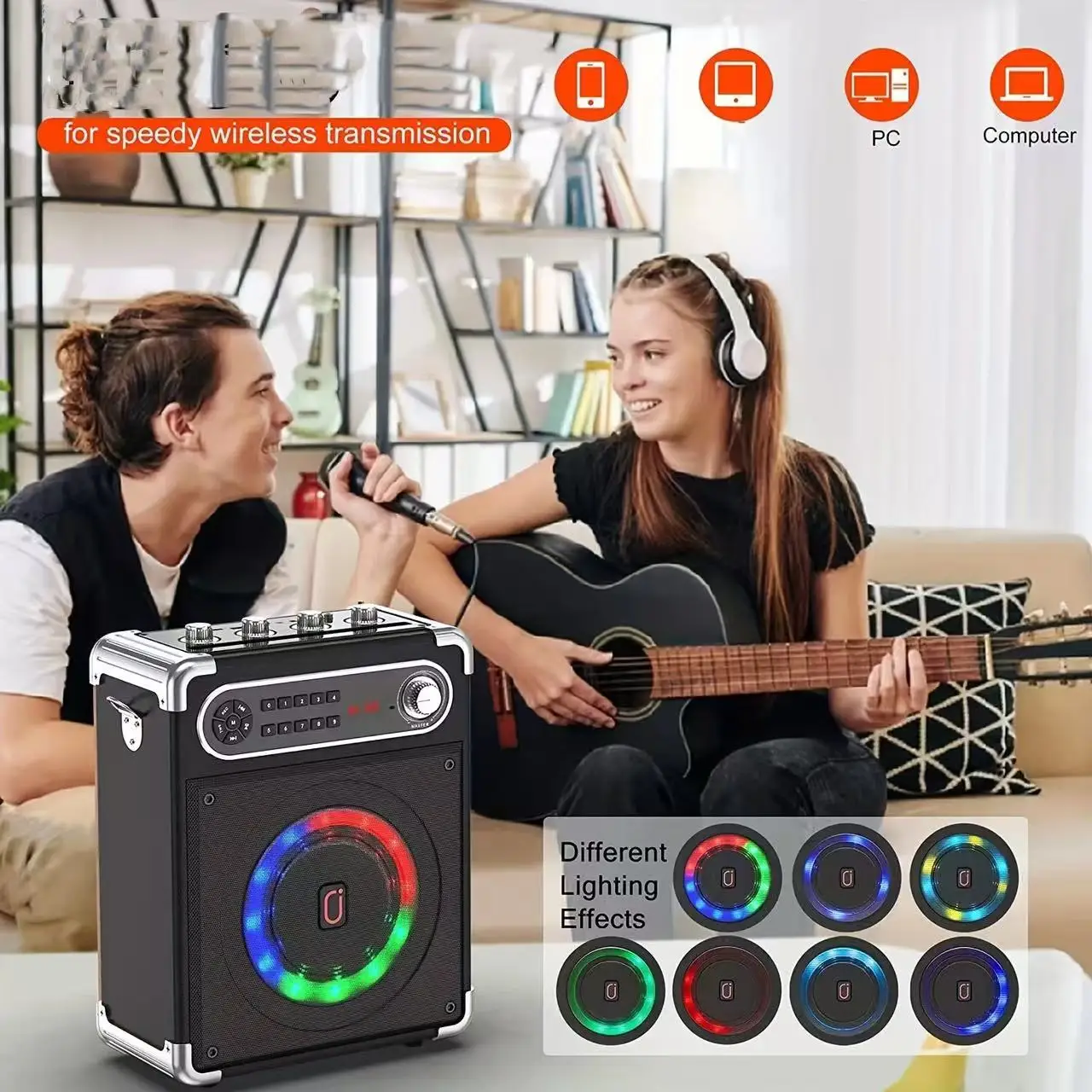 آلة كاريوكي FanFun مع 2 ميكروفونات، مكبر صوت كاريوكي بلوتوث 5.3 محمول للأحداث الخارجية والتجمعات والحفلات