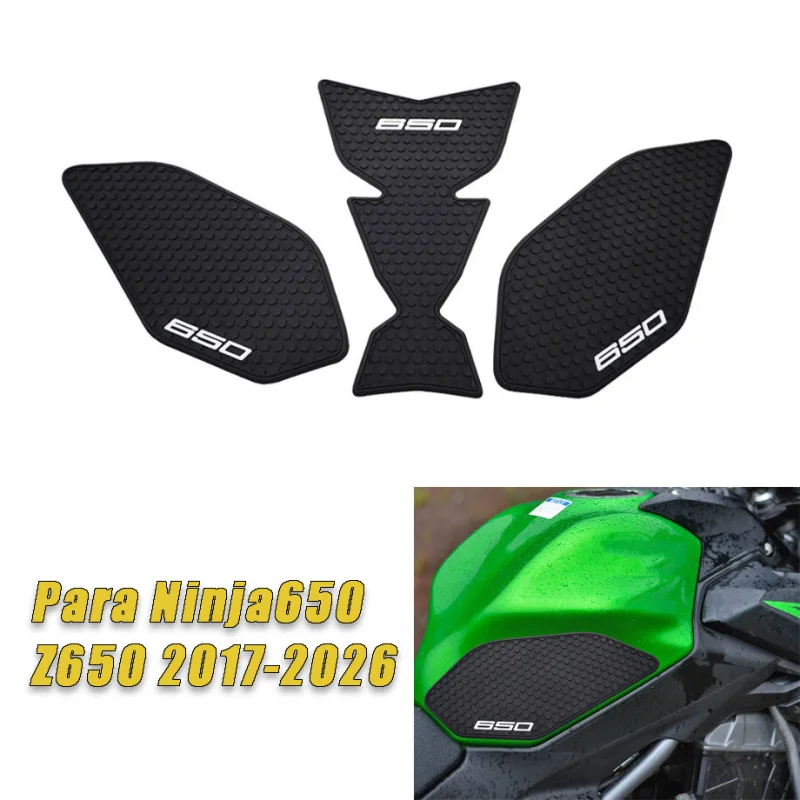 Image of Kraftstofftank-Schutzaufkleber für Kawasaki Ninja 650 Z650 2017–2026, Motorrad-Knieschutz-Set