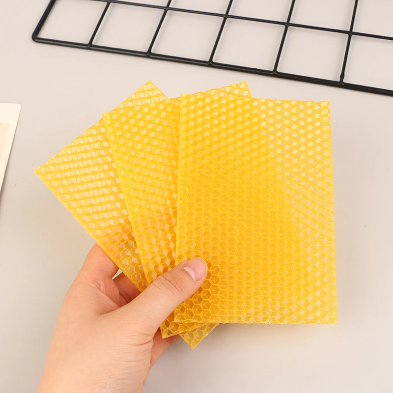 10Pcs 13.2*9 cm Beeswax Sheets Candle Making Craft DIY Kits Honey Candles Bees Wax Honeycomb Beekeeping Foundation Sheets