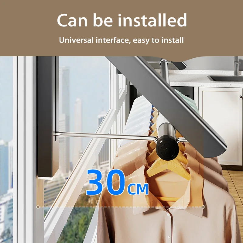 Wall-Mounted Folding Clothes Drying Rod Cloth dryer Aluminum Alloy Folding Drying Rack Outdoor Balcony Invisible Hangers