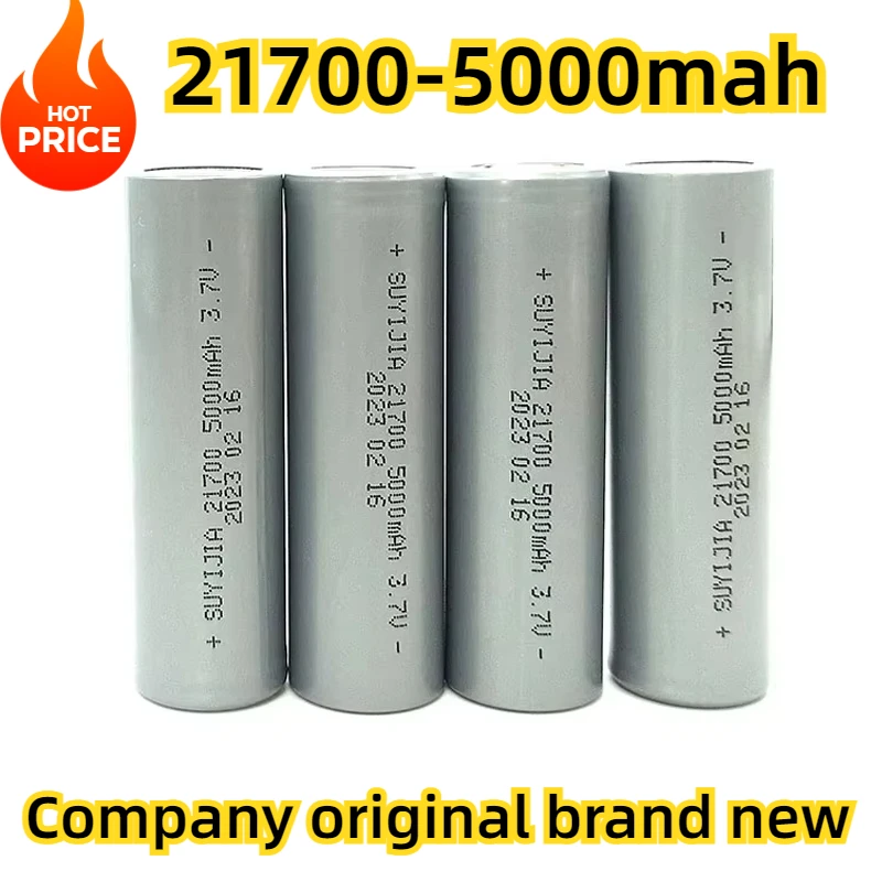 3.7V 5000mAh 21700 Battery Lithium Liion Rechargeable Batteries for Camera Flashlight Microphone Shaver Toy Power Bank E-tools